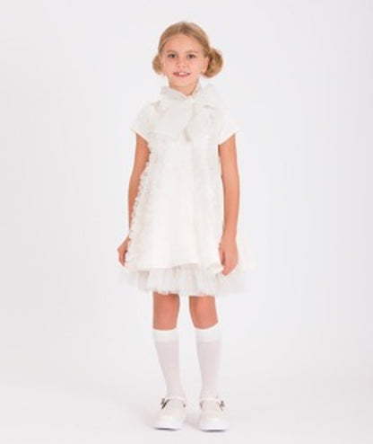 Organze Fiyonklu Katlı Elbise