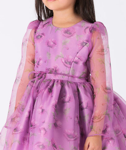 Leylak Organze Elbise