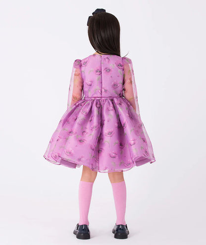 Leylak Organze Elbise