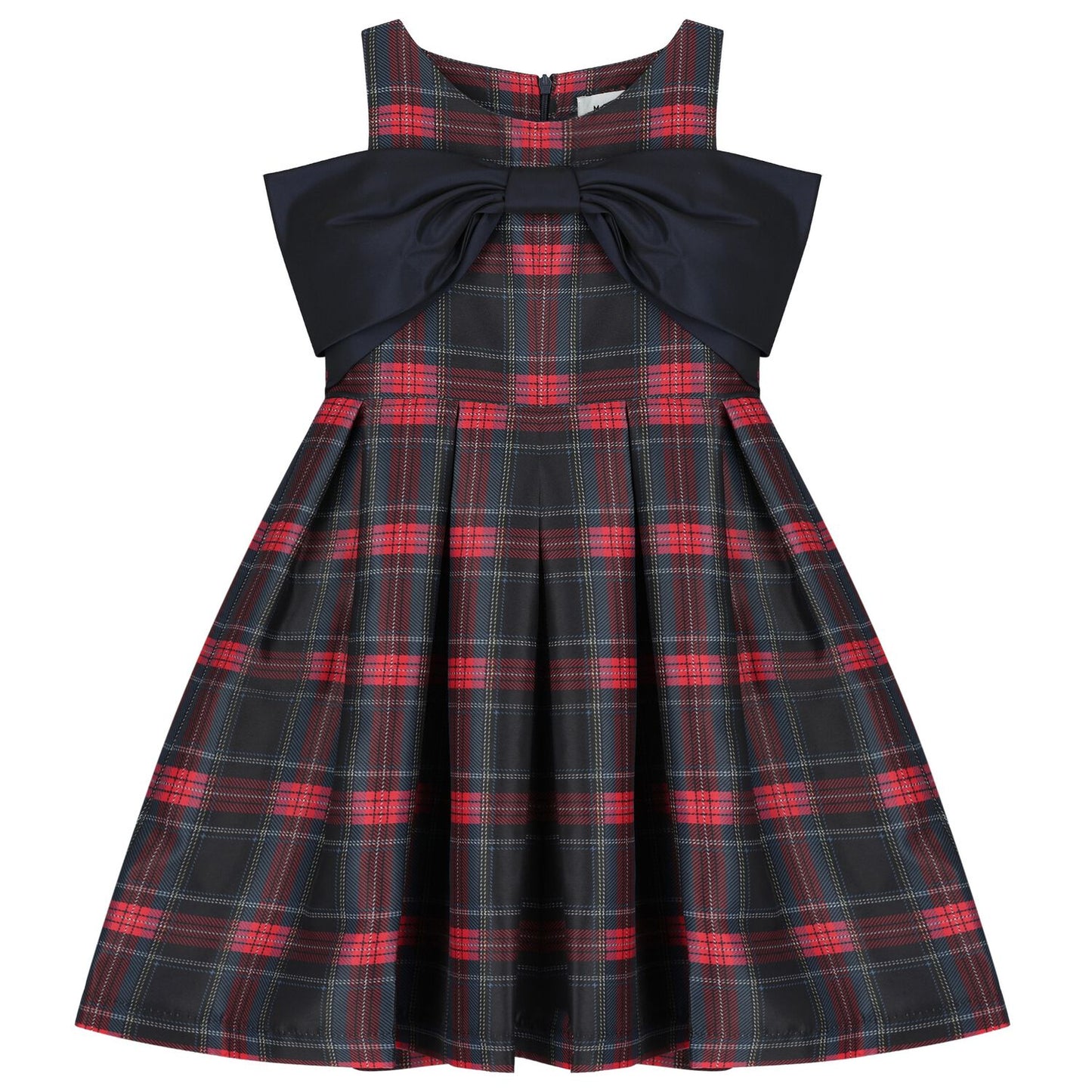 Düşük Omuzlu Ekoseli Elbise